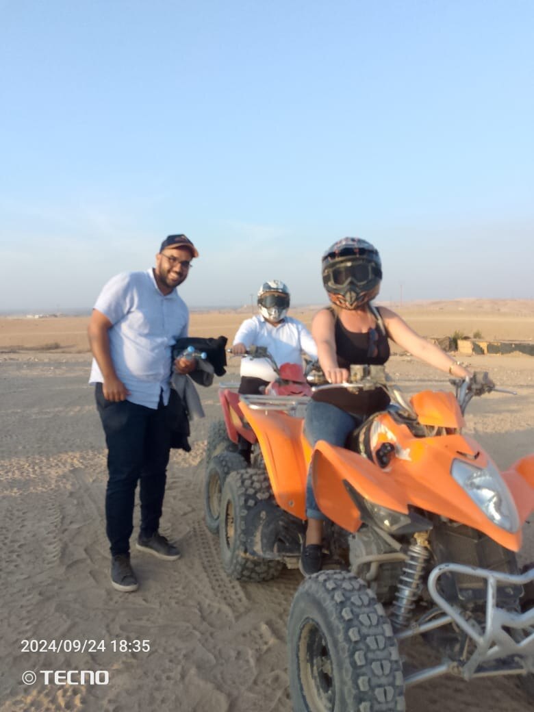 Ayoub with guests during a quad-bike adventure