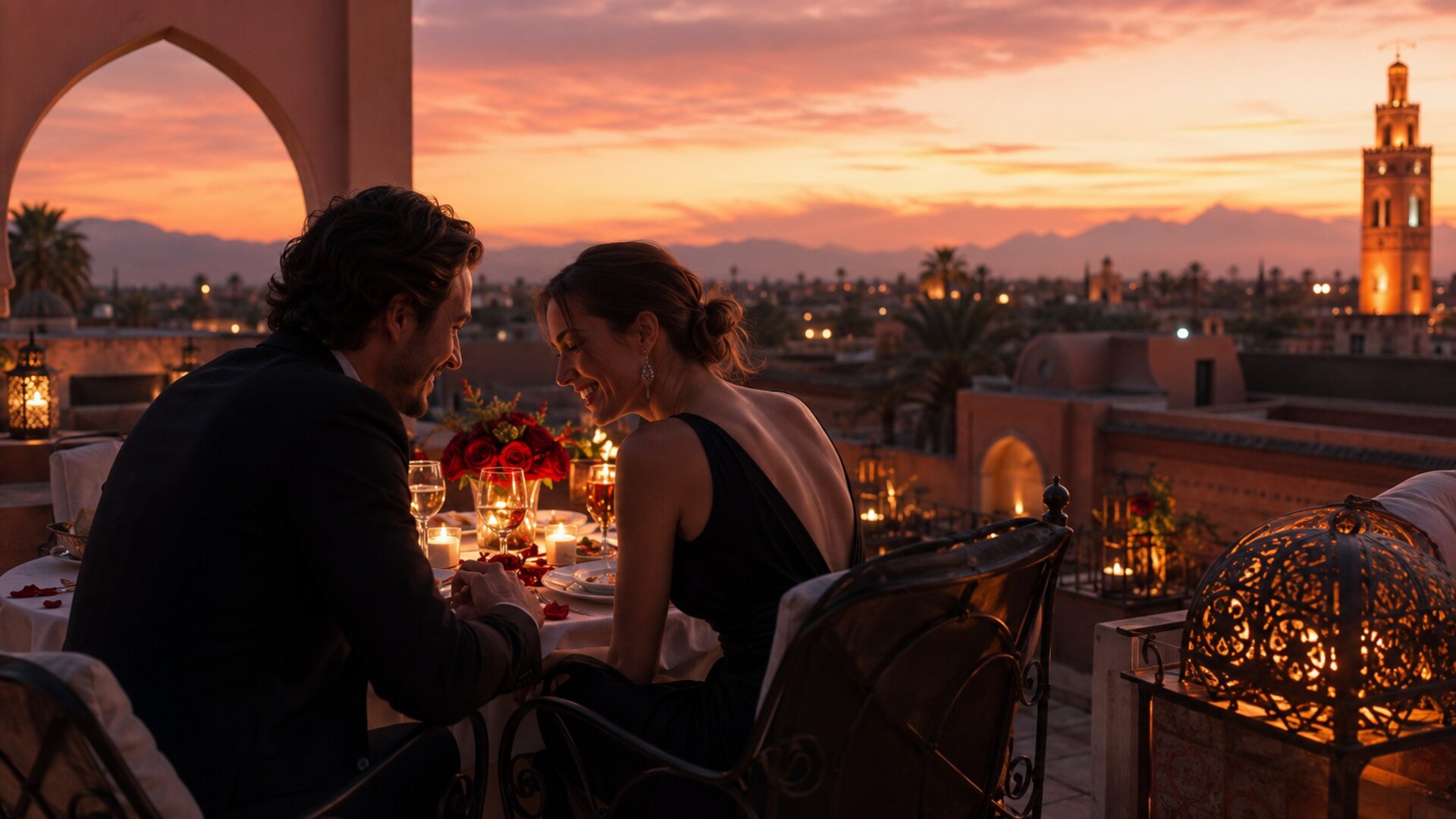 Romantic riad dinner